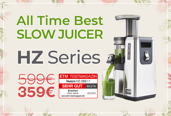 Hurom HZ Series slow juicer discount on Hurom-Europe. Promotion from Hurom