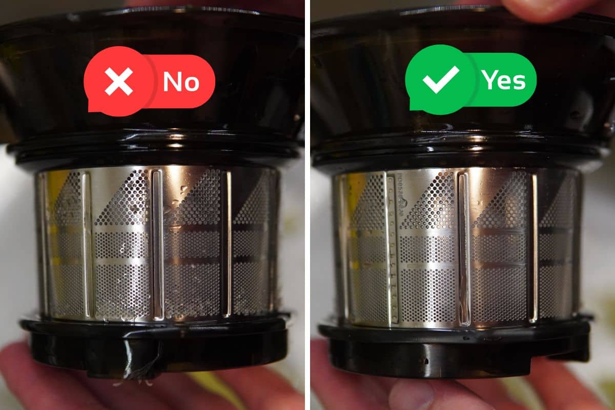 Slow Juicer: Sieb reinigen